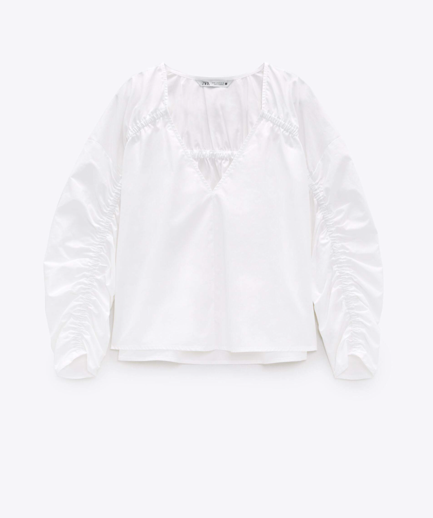 Zara white Cotton top sz M