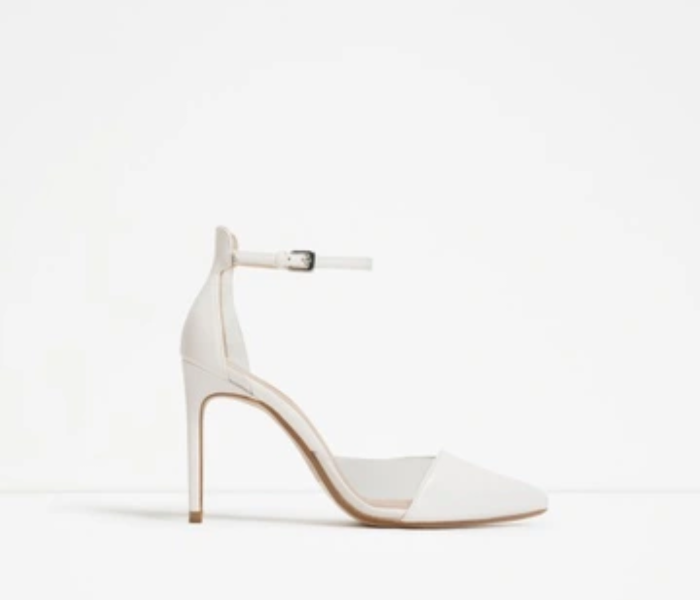 Zara leather and lucite white heels sz 39 (8)