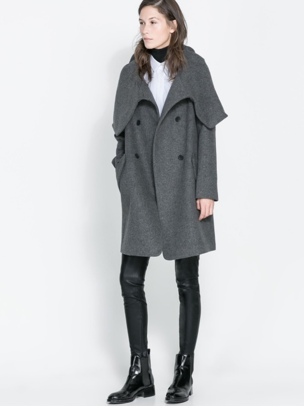 Zara wraparound collar coat sz S