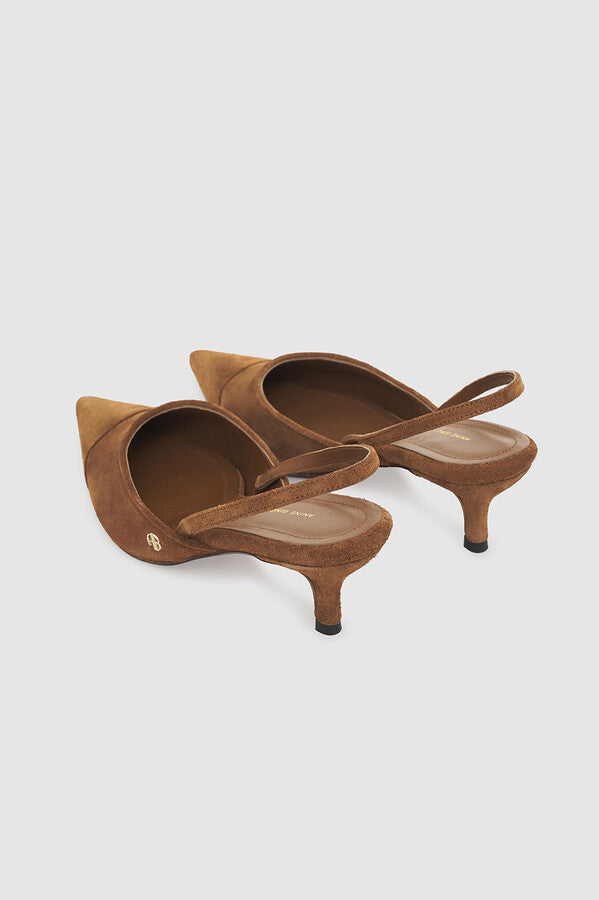 Brand new!! ANINE BING Willa Slingback Heels in Toffee Suede sz 36