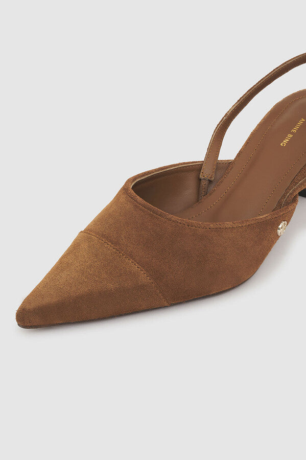 Brand new!! ANINE BING Willa Slingback Heels in Toffee Suede sz 36