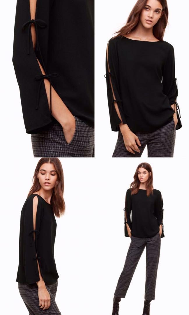 Wilfred black Pozzi blouse sz M