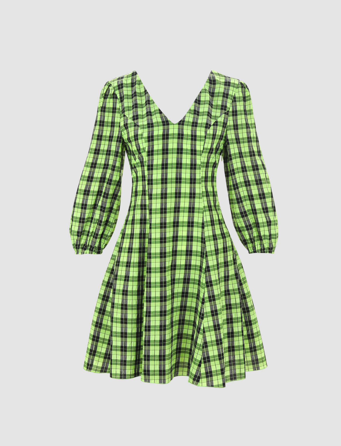 Cider Neon Green Plaid Dress sz S.