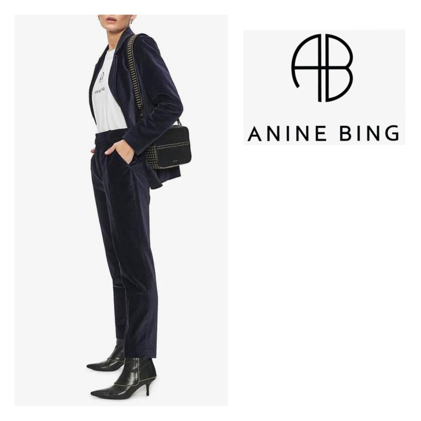 ANINE BING "Ella Velvet Trouser" sz 36 (fit like sz 26).