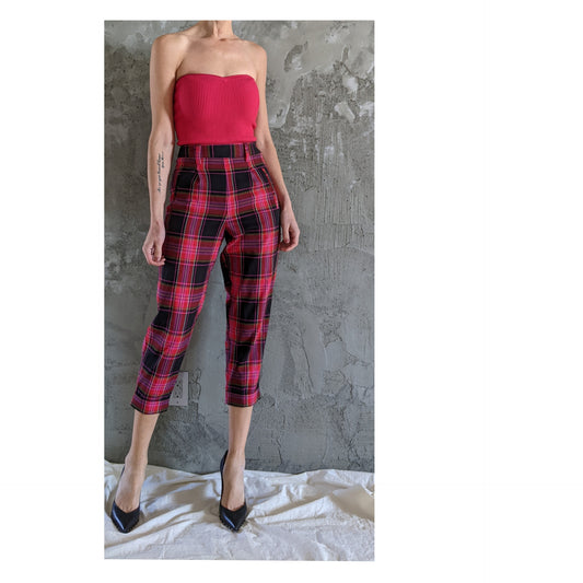 TopShop Petite pink plaid pants sz 4