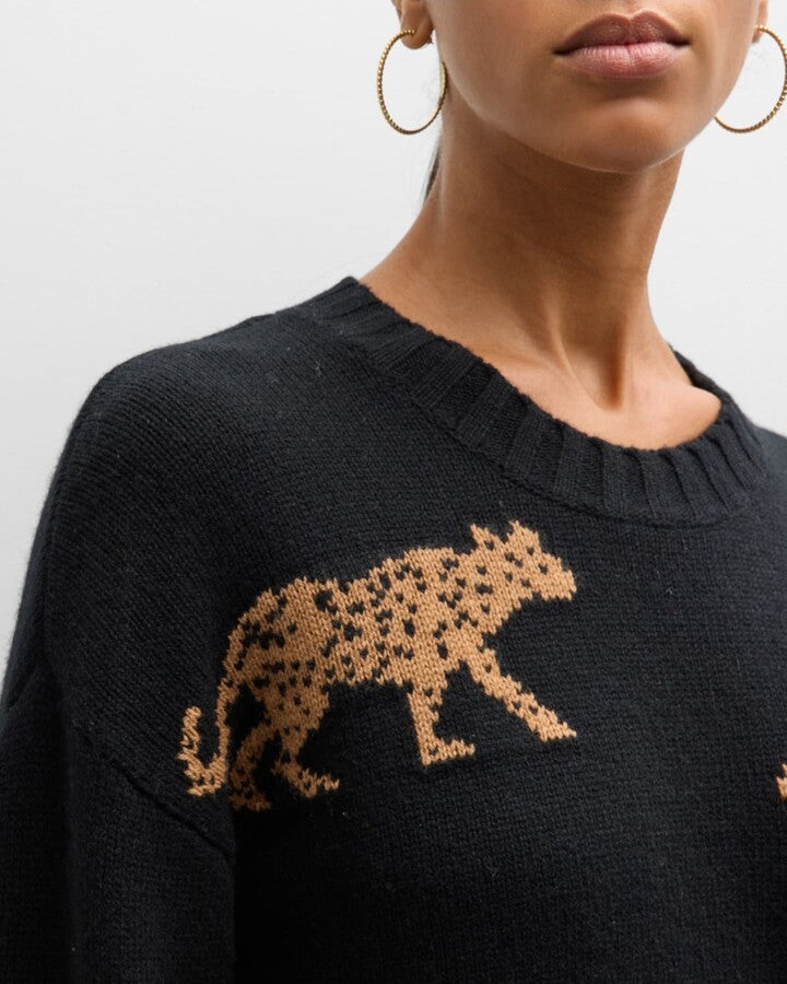 RAILS Perci Jungle Cats Intarsia Wool-Blend Sweater sz S