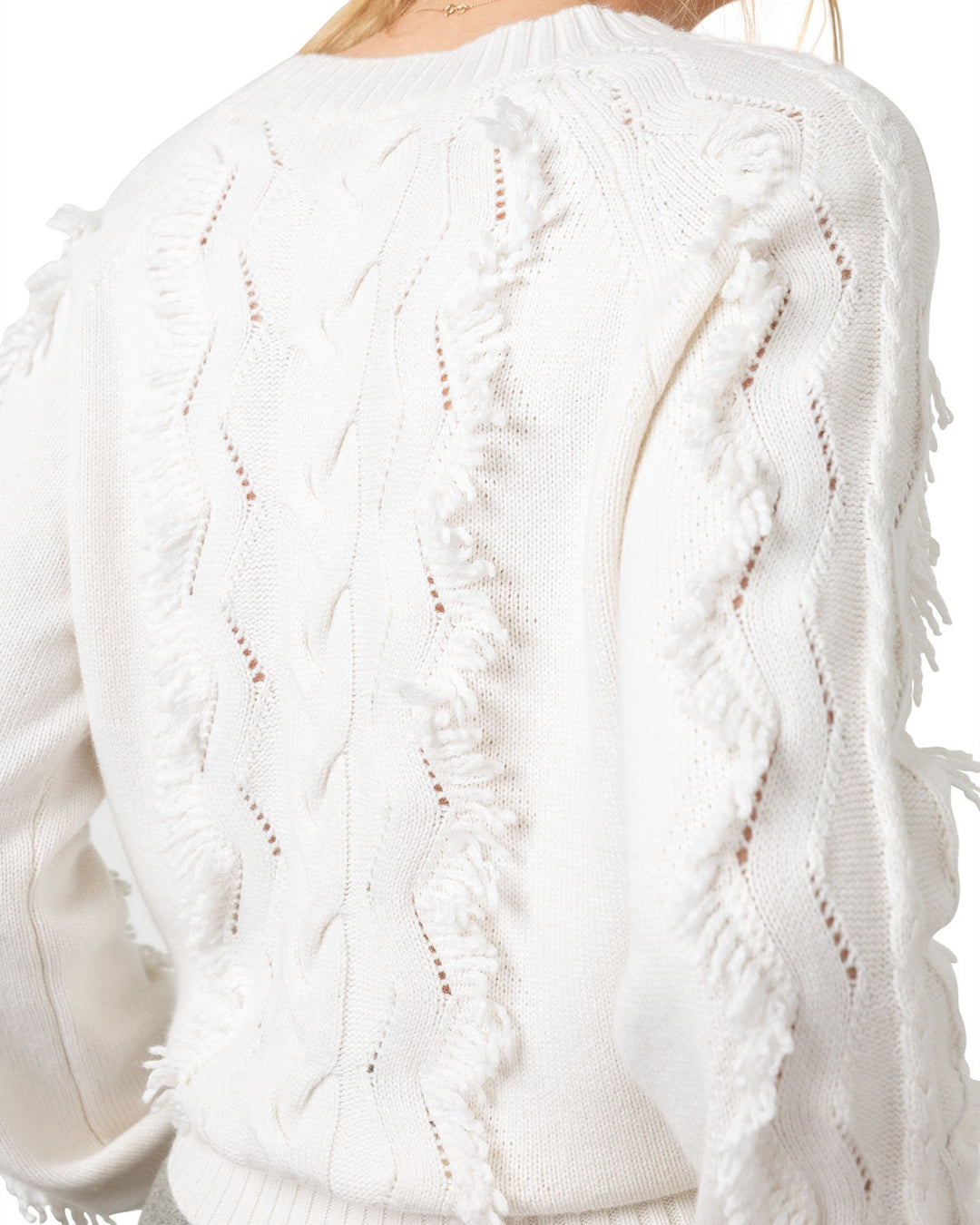 Rails - Francis Fringe Sweater in Ivory sz S