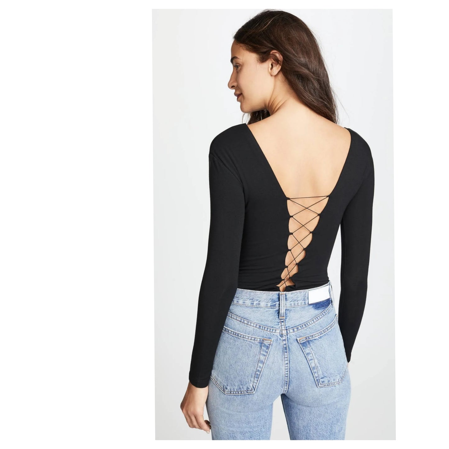T by Alexander Wang Lace-Up Bodysuit sz Lrg.