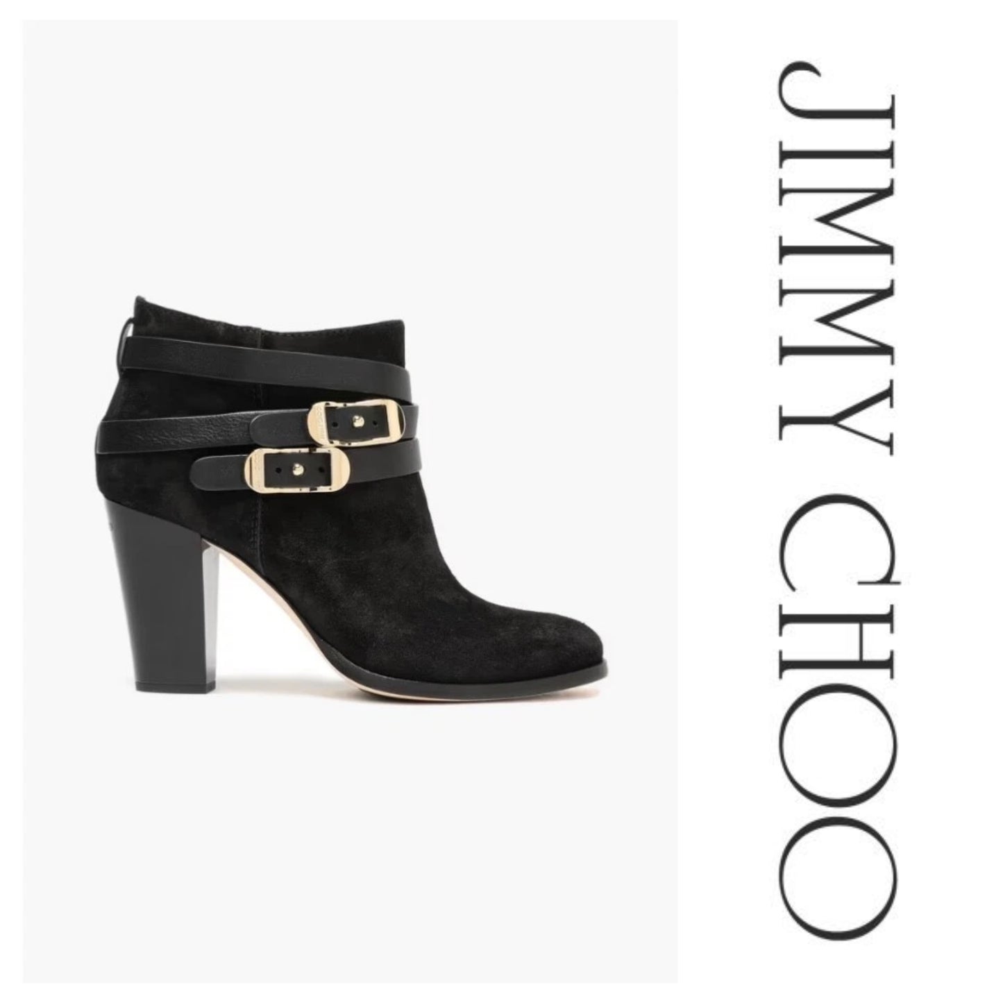 Jimmy Choo ‘Melba’ Black Suede Ankle Boot - Size 38
