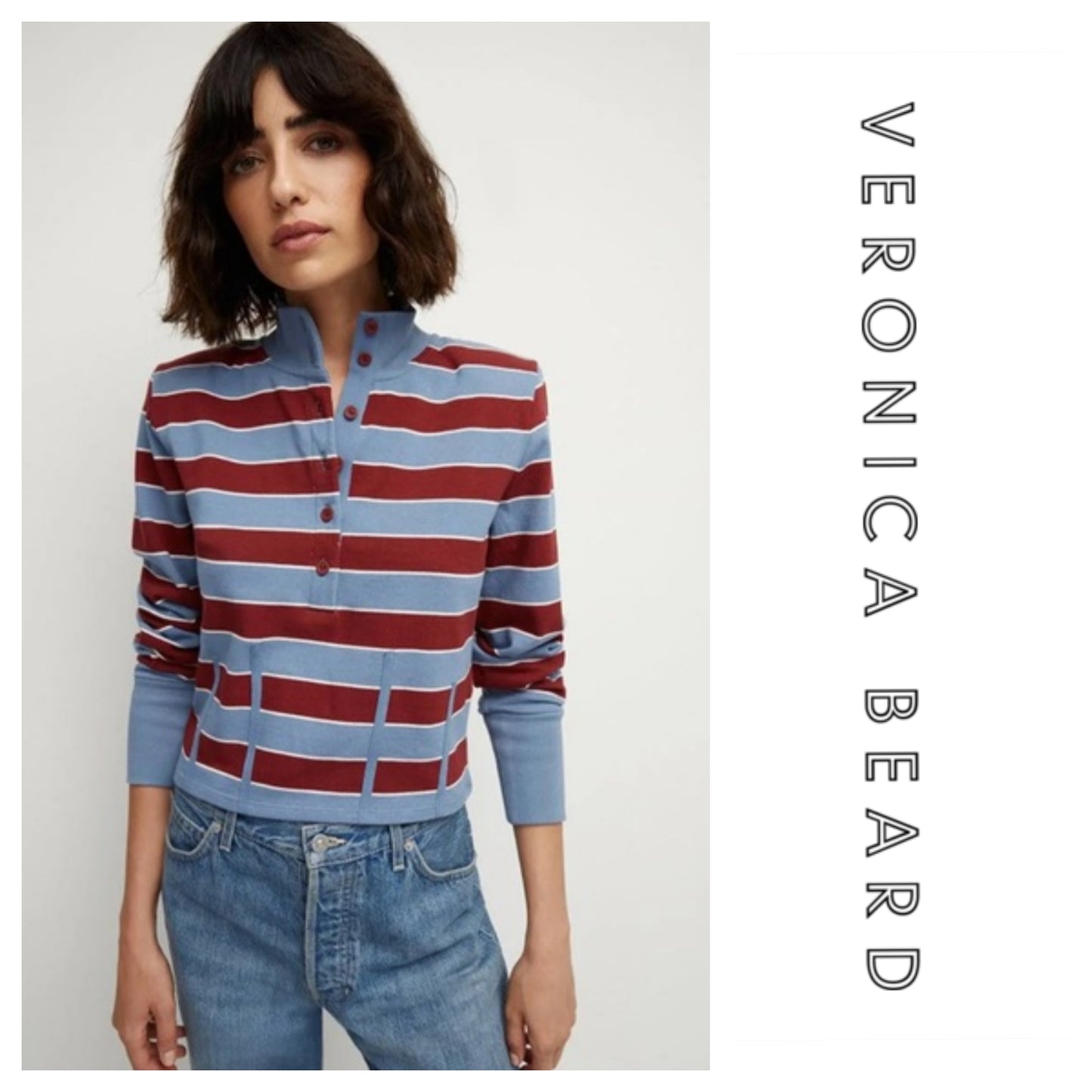 New! Veronica Beard Striped Shervin Top sz S