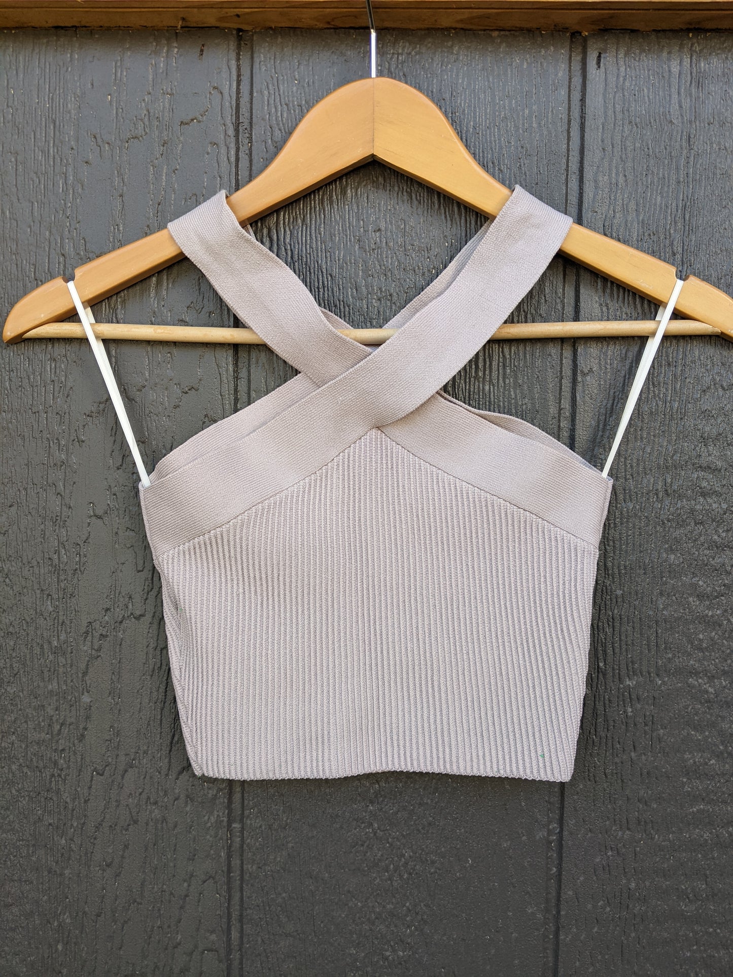 Babaton Sculpt Knit Criss Cross Cropped Tank sz XS