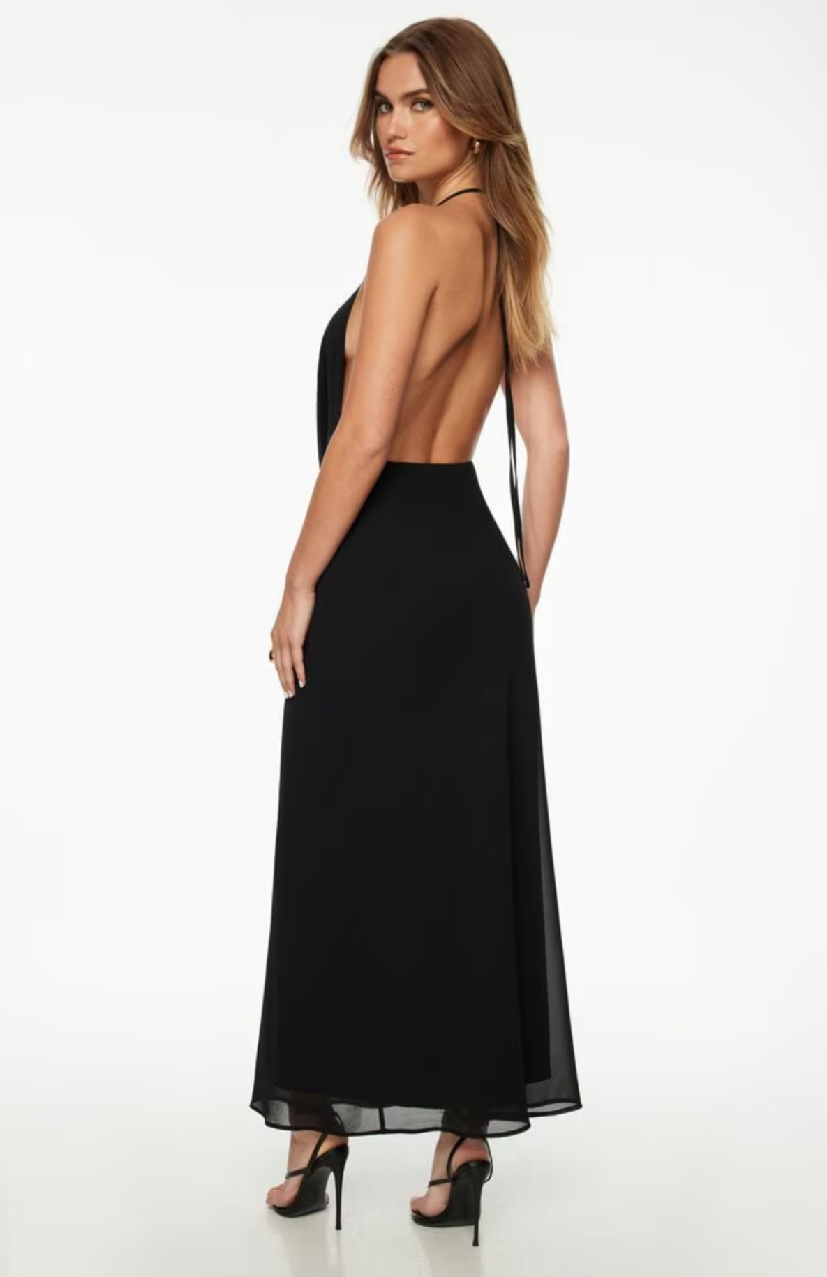 NWT! Dynamite Deep Cowl Neck Maxi Dress sz S