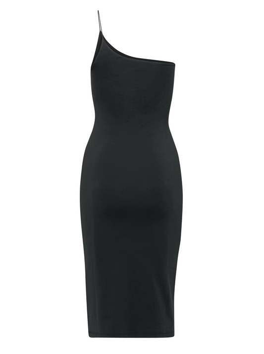 Babaton contour one shoulder midi dress sz M black