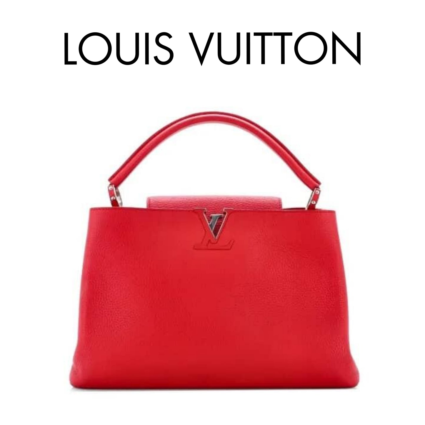 Louis Vuitton Capucines MM two way bag in Ruby Red.