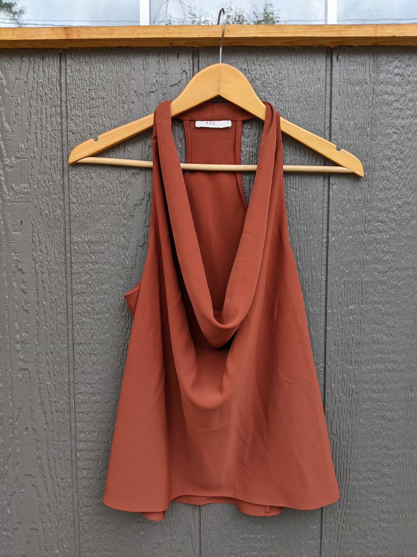 A.L.C Dixon Cowlneck Top In Brunette sz 2
