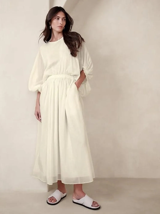 Banana Republic Eliana Cotton-Silk Dress sz XS (fits big!)