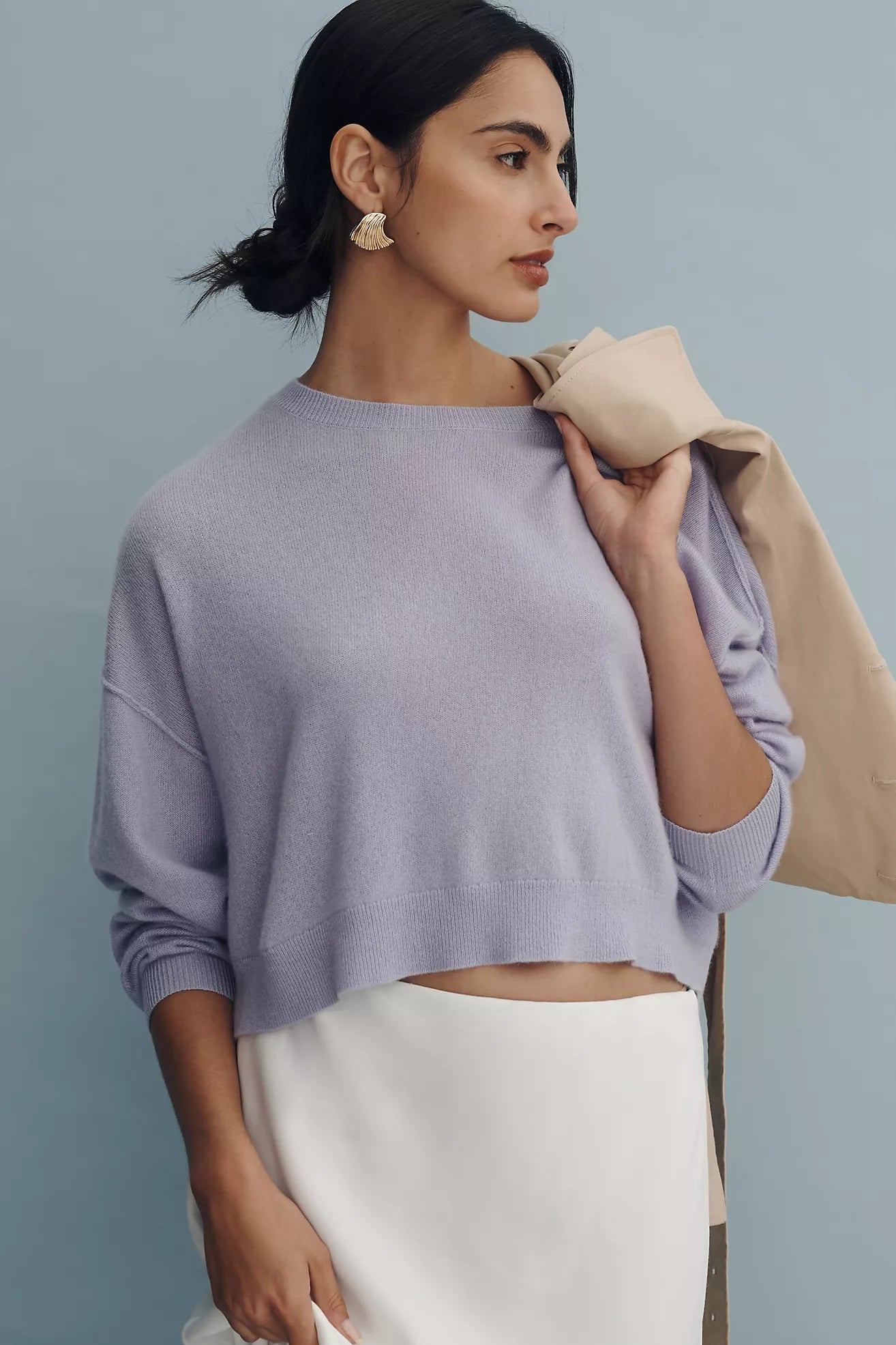 Anthropologie Pilcro "The Alani Cashmere Sweater: Crop Crew-Neck Edition" sz M