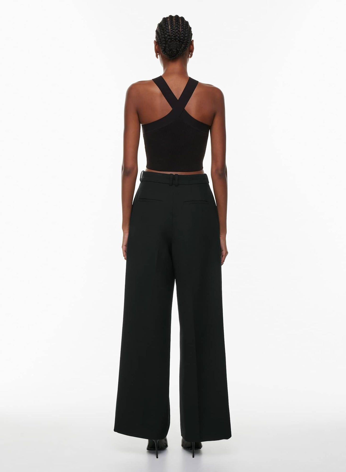 NWT! Babaton Sculpt Knit Criss Cross Cropped Tank sz Lrg