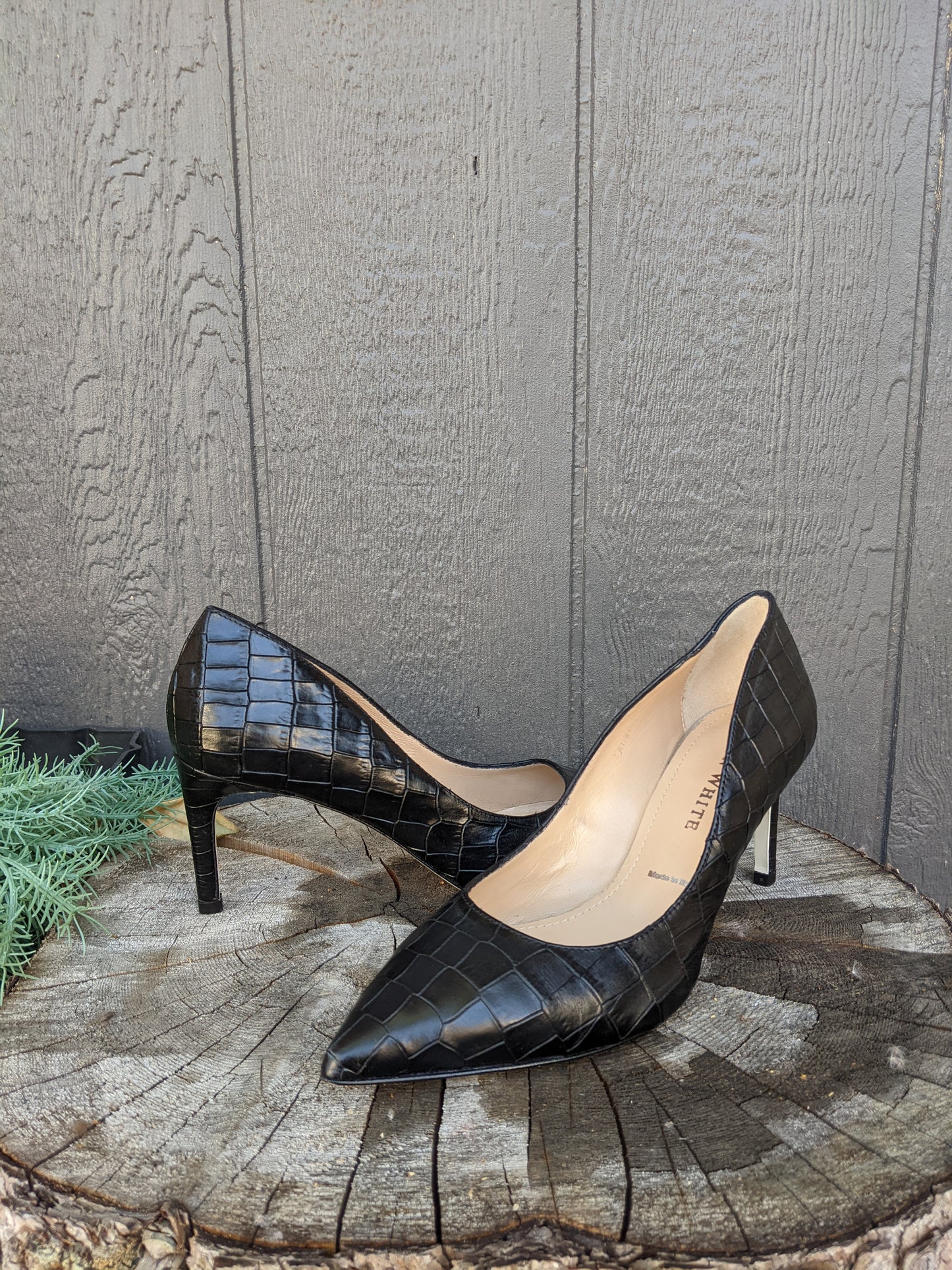 New!! RON WHITE "Cindy Croco Weatherproof leather" sz 37