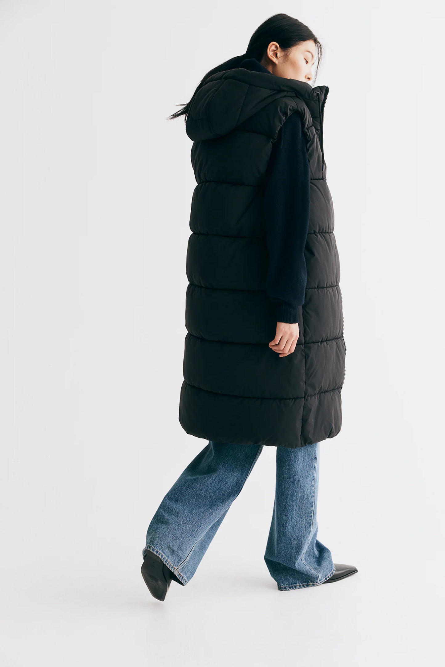 H&M hooded puffer vest sz S (fits S/M)