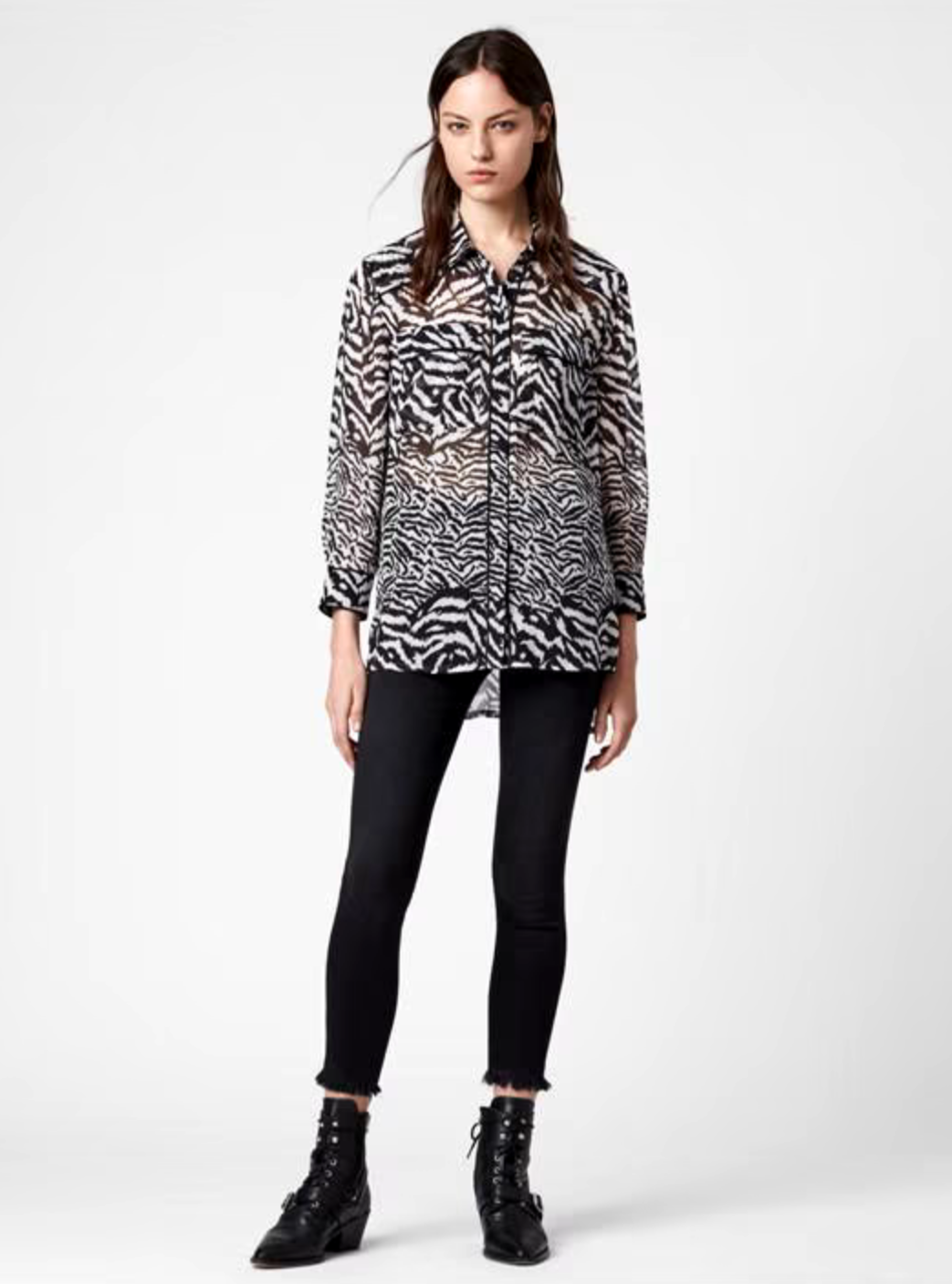 AllSaints Esther Remix Shirt sz S
