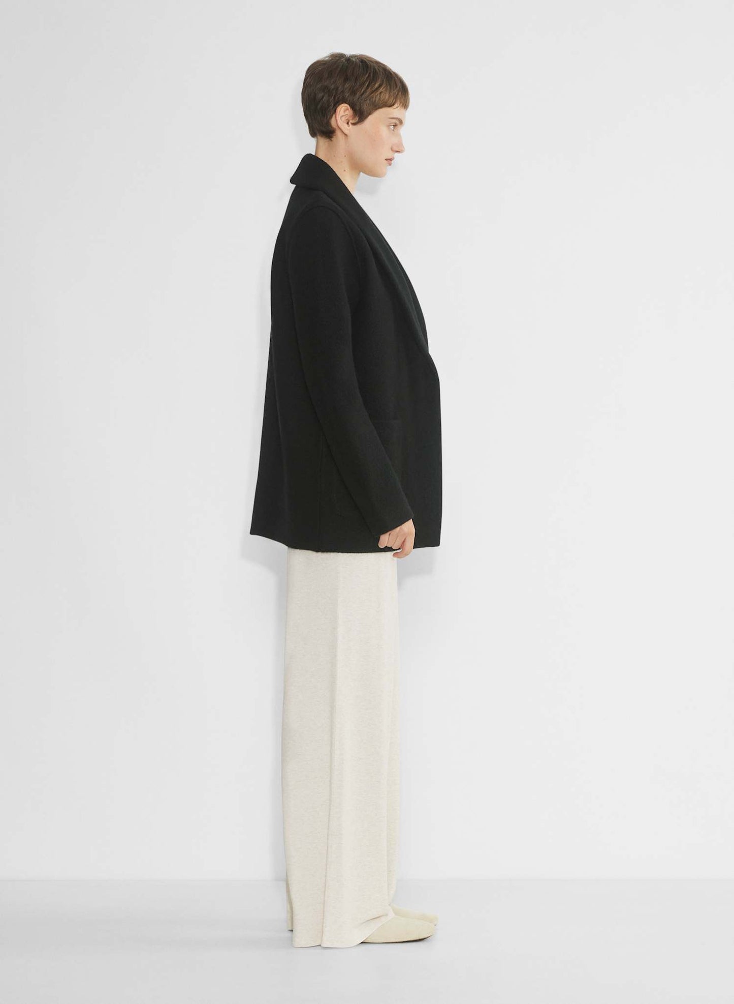 Group Babaton "Elongated Merino Wool Shawl Jacket" sz XS (relaxed)
