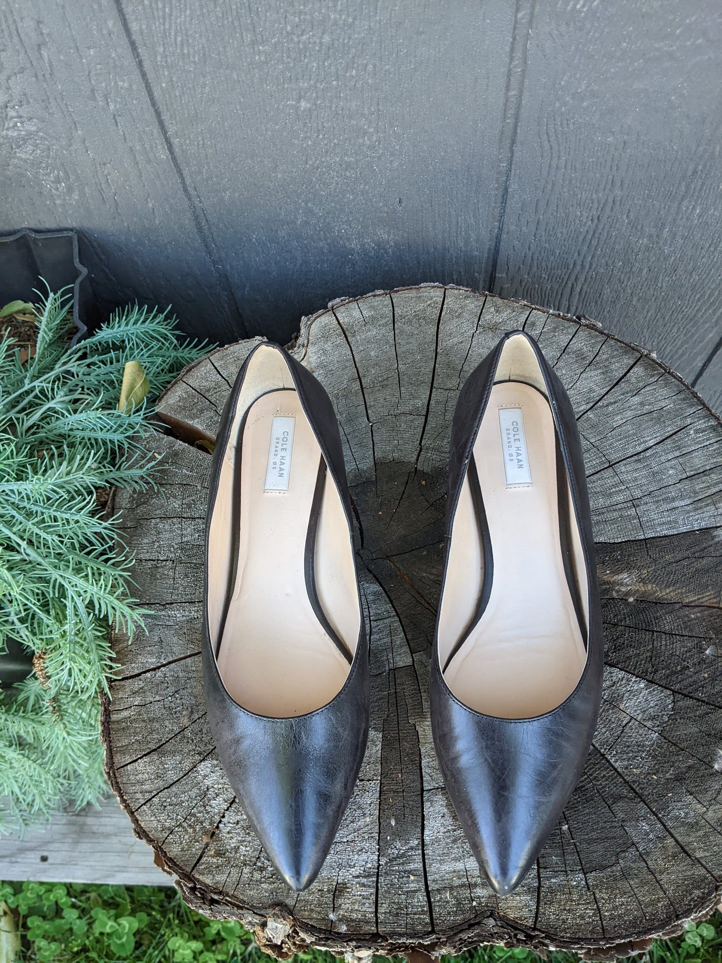 Cole Haan Vesta Skimmer Black Leather sz 7.5