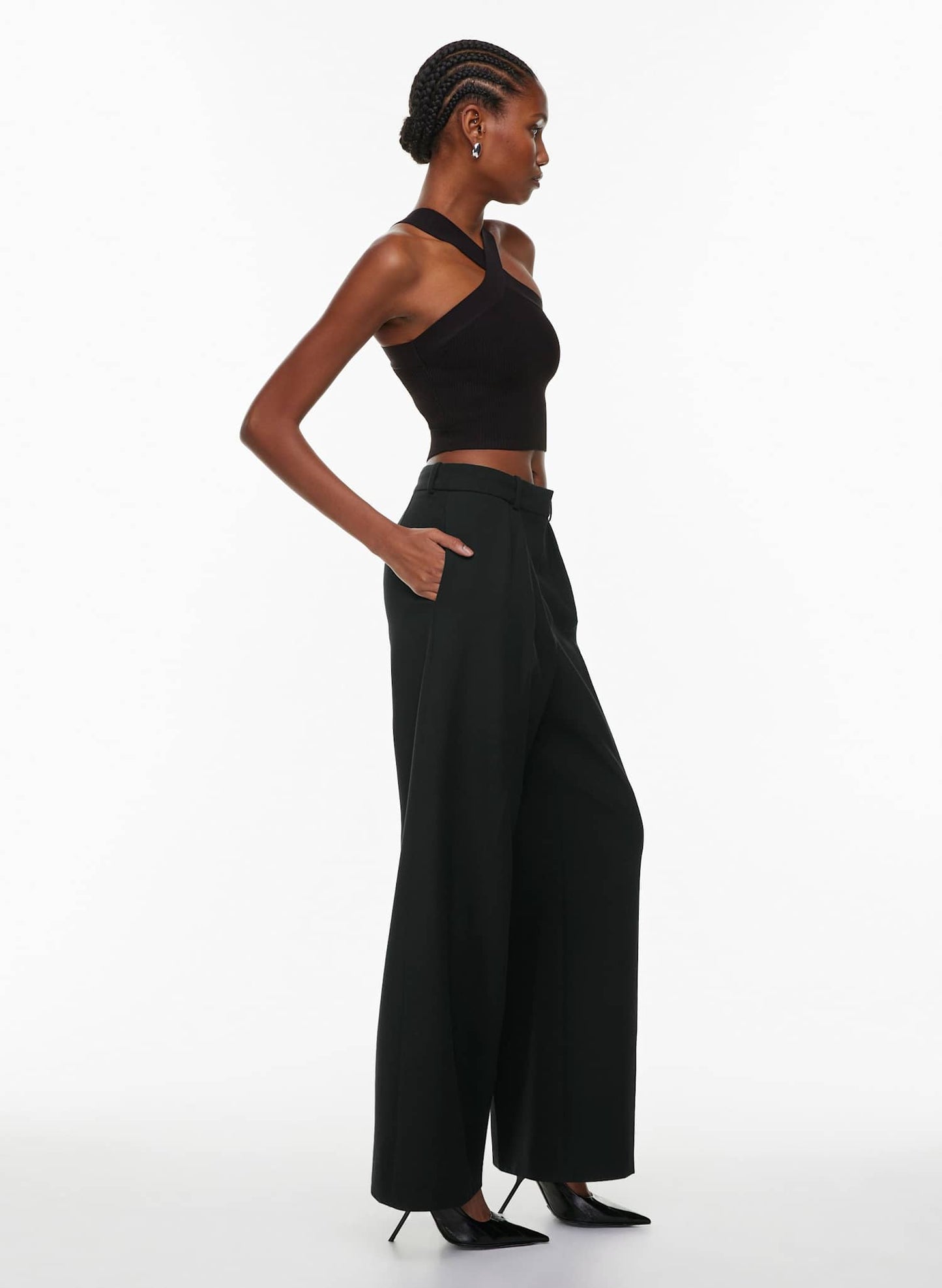 NWT! Babaton Sculpt Knit Criss Cross Cropped Tank sz Lrg