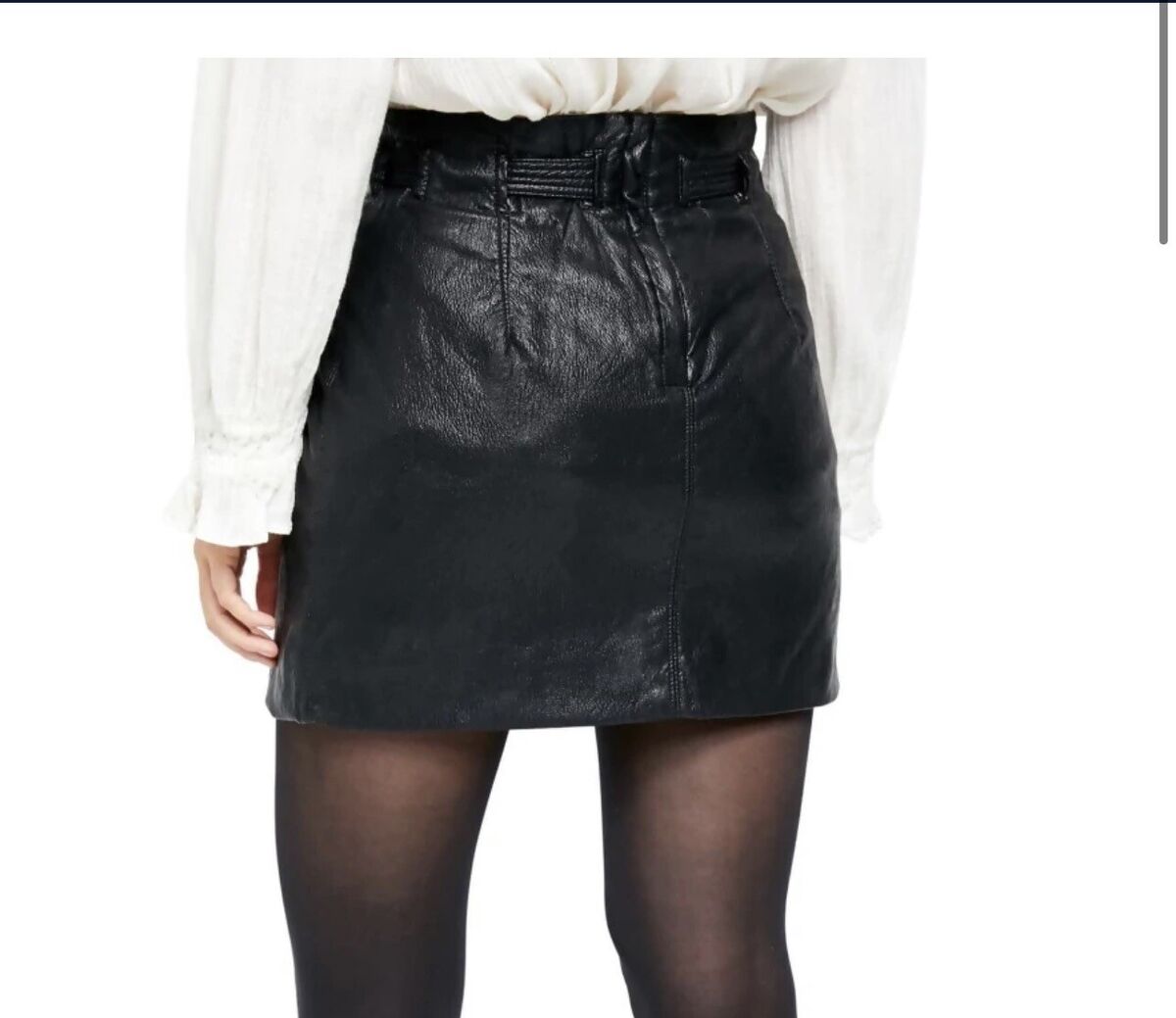 Free People Payton faux crinkle leather mini skirt sz 4