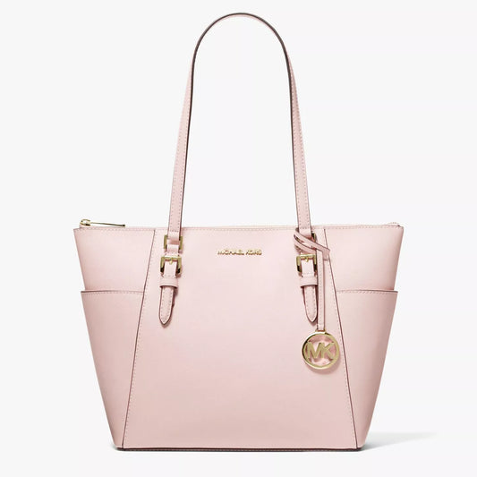Michael Kors Charlotte Top-Zip Saffiano Leather Tote, Soft Pink