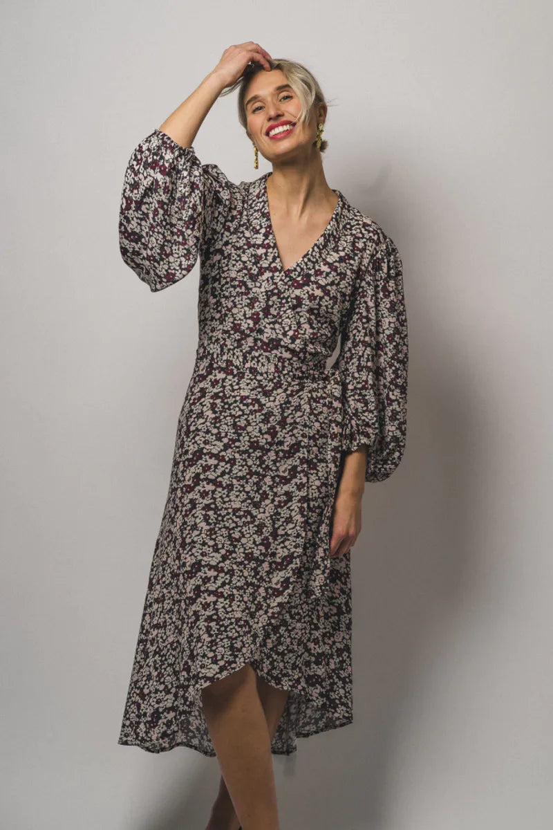 Ganni Floral crepe wrap dress sz 36 (sz 4/6)