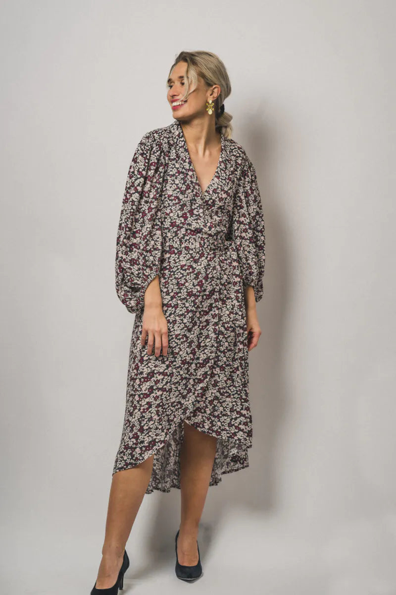 Ganni Floral crepe wrap dress sz 36 (sz 4/6)